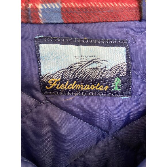 Vintage Fieldmaster‎ mens red Flannel Jacket Medium long sleeve button up plaid - Picture 2 of 7